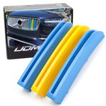 iJDMTOY Exact Fit Sweden Flag Color Grille Decoration Insert Trims Compatible With 2018-up 2nd Gen XC90 Front Grill (Color: Blue/Yellow/Blue)