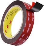Elover Double Sided Heavy-Duty Mounting Tape, Waterproof VHB Foam Tape, 16FT Length, 1 Inch Width for Car LED Strip Lights Home Decor, Office Decor