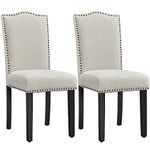 Yaheetech Dining Chairs Set of 2 Modern Upholstered Dining Chairs Kitchen Chairs with High Back and Padded Seat for Home, Kitchen, Living Room