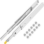 VEVOR Heavy Duty Drawer Slides 20" Length, Locking Drawer Slides 500lbs Load Capacity Full Extension Drawer Slide Drawer Runners 1 Pair Side Mount Ball Bearing Drawer Glides Push to Open Cabinet