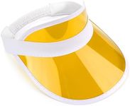 The Fancy Dress® Unisex Retro 80s Neon Sun Visor Hat Headband Cap for Golf Tennis Stag Poker Party (Yellow)