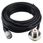 urcianow SO239 UHF Female Right Angle to TNC Male Connector with 5M RG58/U Low-Loss Extension Coaxial Cable for CB Radio Ham Radio Two Way Radio Amateur Radio(5 Meter)