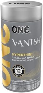 ONE® Vanish® Hyperthin® Condoms | Vegan-Friendly Ultra-Thin Latex Condoms | Non-GMO | Natural Rubber Latex | 12-Pack