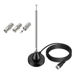 DAB FM Radio Antenna Indoor Digital Telescopic Aerial with Magnetic Base 3m Extension Cable for Tuner Stereo Amplifier Home Cinema System Home Theater System HiFi Receiver