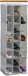 SimpleHouseware Hanging Shoe Shelves Closet Organizer Storage, 24 Sections, Grey