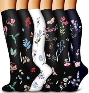 Bluemaple 6 Pack Copper Compression Socks for Women and Men Circulation-Best Support for Medical, Running,Nursing,Athletic