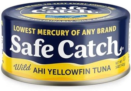 Safe Catch Wild Ahi Yellowfin Tuna Fish Canned, Wild Caught, Lowest Mercury, Lean Protein, Omega 3, Gluten-Free, Kosher, Pack of 6