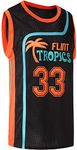 BOROLIN Mens Basketball Jersey #33 Jackie Moon Flint Tropics 90s Movie Shirts, Black, Large