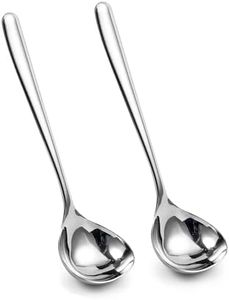 IMEEA 8-Inch Small Ladle for Sauce SUS304 Stainless Steel Serving Ladle Silver Gravy Ladle, Set of 2