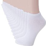 14 Pairs Low Cut Ankle Socks for Men/Women Thin Athletic Sock Pack Socks, White, 5-10