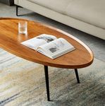 ANS_HOME Oval Coffee Table, Wooden 