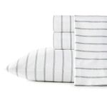 Stone Cottage - Queen Sheets, Cotton Percale Bedding Set, Crisp & Cool Home Decor (Trenton Stripe Green, Queen)