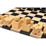 1923 Bauhaus Combo Chess Set - Ebonised Boxwood Chess Pieces + Ebony Chess Board