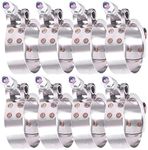 Hilitchi 8Pcs Stainless Steel T-Bolt Clamps with Rounded Band Edges Heavy Duty Turbo Intake Intercooler Clamp (38-43MM) for 1 3/16 Inch