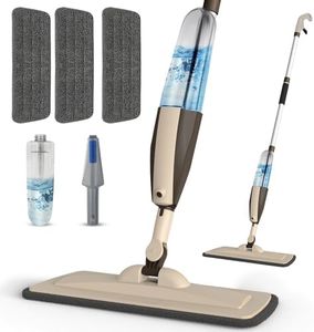 Mops for Floor Cleaning, 50 inch Spray Mop with 400ml Refillable Bottle and 2 Replacement Pads Dry Wet FloorCleaning Household or Commercial Use for Hardwood Laminate Tile Ceramic (Brown)