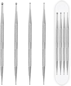 Dotting Tools,4 Pcs Professional Ball End Nail Art Tools Nail Art Brushes Nail Design Tools Stailess Steel Dotting Pen Tool Nail Art Kit Rhinestone Picker Tool Pottery Tools Polymer Clay Tools