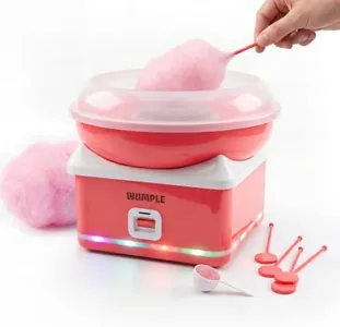 Wumple Kids Cotton Candy Machine with LED Lights - Quick Heat-Up Electric Maker with Lidded Bowl for Parties, & Home - Red