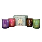 EKAM Pack of 4 Frosted Shot Glass Scented Candles| Long Lasting| Ideal for Home Décor, Aromatherapy & Gifting| Lead-Free Wick| Rose, Lavender, Mahogany, Jasmine| 10 Hours Burn Time Each| Gift Set