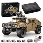 CaDA Master Technik C61036W Hanma H1 Clamp Blocks, 1:8 Authorized Armored Off-Road Vehicle Model with 5 Engine, 3935 Pieces Remote Control Car Building Blocks for Adults