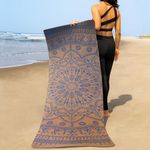 Yogarise Perfumed TPE Yoga Mat with Mandala Print and Carry Bag for Men and Women, Non-Slip Texture, Extra Wide & Thick TPE Exercise Mat For Home, Pilates, Gym & Fitness, Durable, Sweat-Resistant (6mm, Brown)