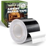 Vereclue Tent Repair Tape, 3 inches x 33FT, Heavy Duty, Waterproof, Tear Patch Kit for RV Awning, Tarp, Boat Covers, Tent, Black Sail