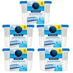 Interior Dehumidifier Pack of 5 X 500ml Stop Damp,Mould Mildew & Condensation Trap Moisture Absorber Stop Damp, for Damp Smell Remover in Wardrobe, Home, Kitchen, Garage, Bedroom, Caravan, Office