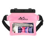 MoKo Waterproof Phone Pouch Fanny Pack, Floating Dry Bag for Swimming Kayaking Snorkeling, Compatible with iPhone 14 13 12 11 Pro Max X/Xr/Xs Max, Galaxy S21 Ultra/S9/Note 10 Plus, Pink