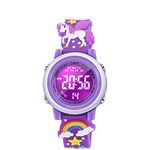 VAPCUFF Kids Toys Age 3 4 5 6 7 8 9 10, Toddler Watches for Girls Unicorn Gifts for Girls Toddler Toys for Girls Age 3-8 Xmas Gift for 3 4 5 6 7 8 9 Years Old Girl - Unicorn Purple