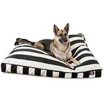 Black Vertical Stripe Extra Large Rectangle Indoor Outdoor Pet Dog Bed With Removable Washable Cover By Products