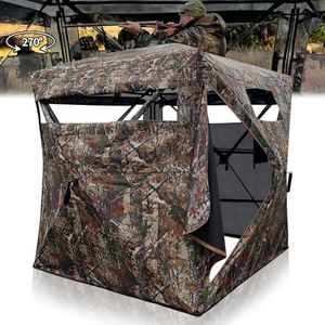 GNYFRAZ Hunting Blind 270 Degree See,2-3 Person Pop Up Ground Blinds,Portable Hunting Blind for Deer Hunting Turkey Hunting with Carrying Bag