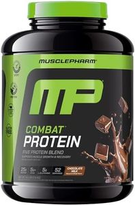MusclePharm Combat Protein Powder, Chocolate Milk Flavor, Fuels Muscles for Productive Workouts, 5 Protein Sources Including Whey Protein Isolate & Egg Albumin, Gluten Free, 4.2 lb, 52 Servings