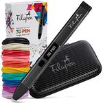 Premium 3D Printing Pen (Black) With 10 Filaments and Case, 3D Pens For Children and Adults, Incl. Templates | Set for Beginners and Professionals | DIY Craft Set | with Templates
