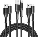 USB C Cable 6ft 3Pack Hibiker 3A Type C Charging Cable Premium Nylon USB-C to USB-A Fast Charger C Cord for Galaxy S10 S10E S9 S8 S20 a10e a20 Plus,Note 10 9 8,Z Flip,LG G5 6 V20 30 40 (Black)…