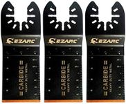 EZARC Carbide Oscillating Multitool Saw Blades for Hard Material, Metal, Stainless Steel Nails, High Alloy Screws and Bolts, 3-Pack