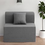 Wakefit Sofa Cum Bed | 1 Year Warranty | Sofa Bed 6 X 3 Feet, Single Seater Sofa, Bed Cum Sofa, Folding Sofa Bed, Sofa Cumbeds for Living Room, Diwali Gifts - Flipper (Fabric, Warpknit Grey)