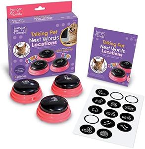 Hunger For Words Talking Pet Next Words Locations - 3 Piece Set of Recordable Speech Buttons for Dogs, Dog Buttons for Communication