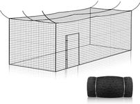 SHANTRA Batting Cage Net, 55'L/35'L/20'L, Fully Enclosed Baseball & Softball Cage Netting - NET ONLY - Not Include Poles and Frame - PE Hitting Cage Net with Door, Batting Nets for Baseball Backyard