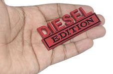 Incognito Diesel Edition Fuel Tank Emblem Sticker for Accurate Fueling (Red Black)