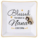 Piudee Nana Gifts, Gift for Nana Jewelry Dish -Blessed to have a nana like you Ring Trinket Dish, Nana Birthday Christmas Mother's Day Gifts, Nana Grandma Gifts from Grandkids Granddaughter