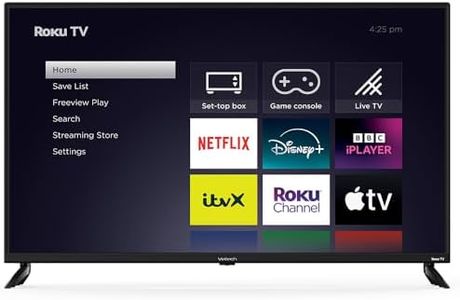 VELTECH 43 Inch Smart TV 4K – UHD Roku TV with Freeview, Netflix, Apple TV+, BBC iPlayer, HDR, Dolby Audio, Voice Control, HDMI, USB – Smart TV for Living Room, Lounge or Office [Energy Class F]