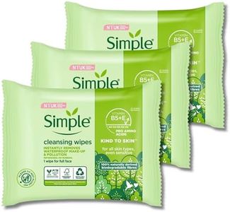 Facial Cleansing Wipes Kind to Skin Sensitive - 3 Pack with 25 Gentle, Hypoallergenic Wipes Per Pack for Sensitive Skin, Dermatologically Tested for Effective and Soothing Cleansing