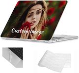 Se7enline Custom Personalized Photo & Name Case Compatible with MacBook Pro 13 inch Case A1502/A1425 2016/2015/2014/2013 Hard Shell Cover & TPU Keyboard Skin(UK Layout) &Trackpad Cover,DIY Design