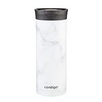 Contigo Huron 2.0 Couture Stainless Steel Travel Tumbler, Vacuum-Insulated Metal Tumbler for Coffee and Tea with Leak-Proof Lid, White Marble, 20 oz (591 mL)