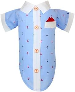 Parisian Pet Dog Clothes Cat Apparel Outfits Anchor Shirt & Hanky, XL