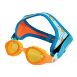 FINIS DragonFly Kids Swim Goggles - Ages 3-8 - UV Protection - Floating Neoprene Strap - Soft Silicone Fit - Fishbowl Blue