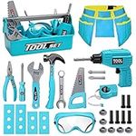 LOYO Kids Tool Set - Pretend Play Construction Tool Toys Kit with Tool Box Including Electric Drill Tool Belt Gifts for 3 4 5 6 7 Years Old Toddler Boys