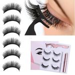 Magnetic Eyelashes With Eyeliner Magnetic Eyelashes And Eyeliner Kit Reusable Magnetic Lashes With Tweezers Natural Look False Eyelashes No Glue Needed