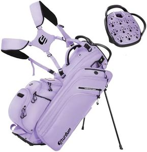 Sturdum Rubber Lock Top Golf Bag, Lightweight Hybrid Golf Stand Bags with 14 Way Full-Length Dividers, 900D Weather-Resistant Farbic, Cooler Pockets, Ergonomic Adjustable Strap for Men Women