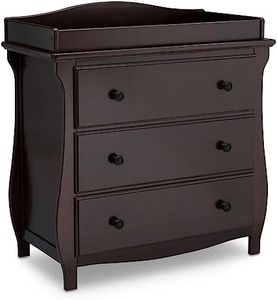 Delta Children Lancaster 3 Drawer Dresser with Changing Top and Interlocking Drawers - Greenguard Gold Certified, Dark Chocolate