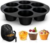 Silicone Muffin Pan Cupcake Tray - 7 Cupcake Pans Air Fryer Silicone Muffin Pans for Baking Cupcake Mold for 3.5-5.8L Air Fryer Accessories - Nonstick Pan Chocolate Mold Cupcake Maker Mini Muffin Pans